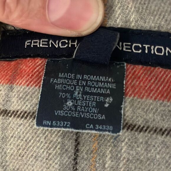 French Connection Plaid Soft Flannel Belted Puff Sleeve Dress 4 - Picture 8 of 12